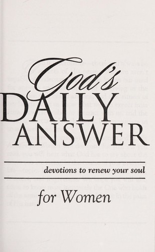 Cover for God's daily answer for women