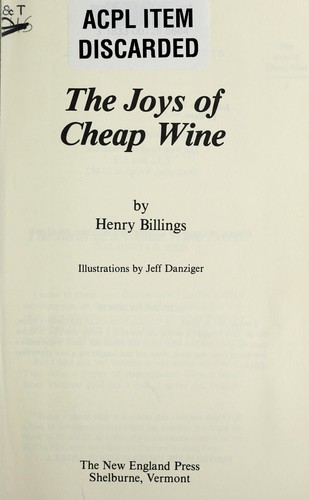 Cover for The joys of cheap wine