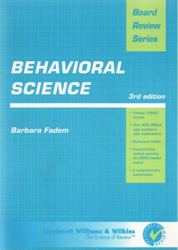 Cover for Behavioral science
