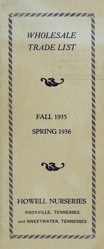 Cover for Wholesale trade list, fall 1935 spring 1936