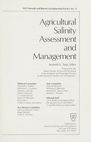 Cover for Agricultural salinity assessment and management