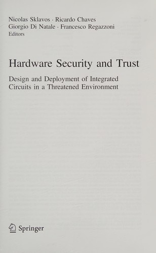 Cover for Hardware Security and Trust