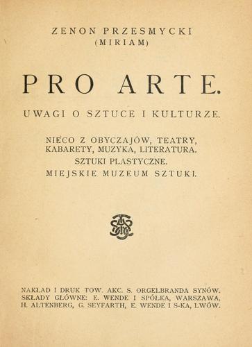 Cover for Pro arte.