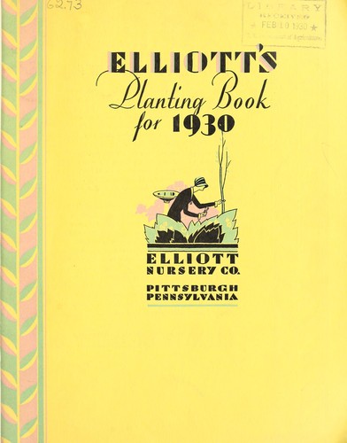 Cover for Elliott's planting book for 1930