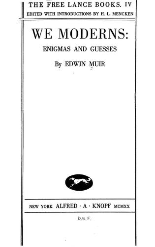 Cover for We moderns
