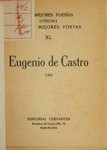 Cover for Eugenio de Castro