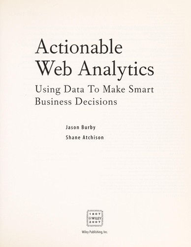 Cover for Actionable web analytics