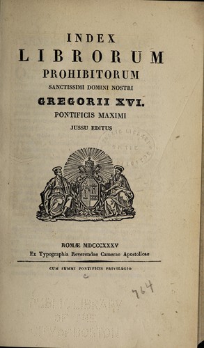 Cover for Index librorum prohibitorum