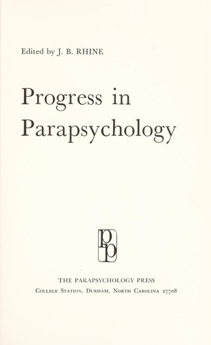 Cover for Progress in parapsychology