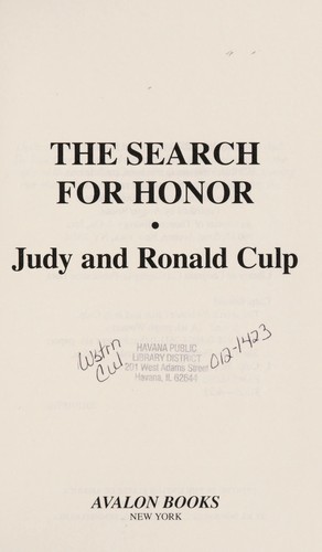 Cover for The search for honor