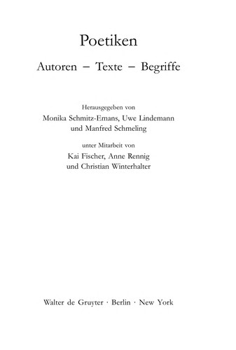 Cover for Poetiken