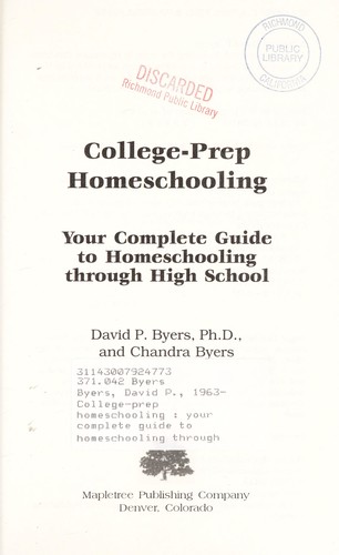 Cover for College-prep homeschooling