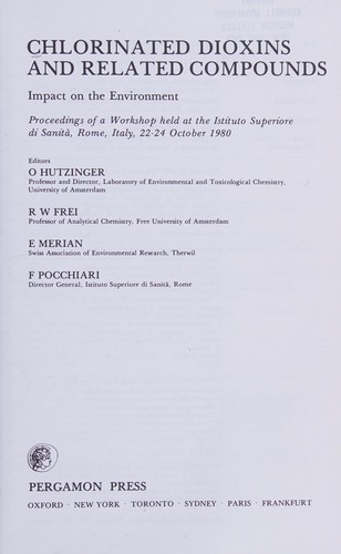 Cover for Chlorinated dioxins and related compounds