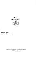 Cover for The elements of public policy