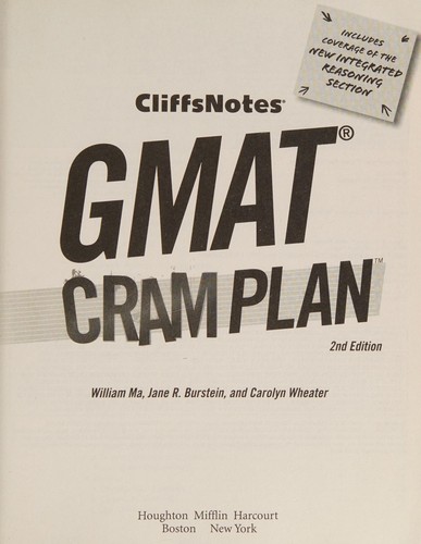 Cover for CliffsNotes GMAT cram plan