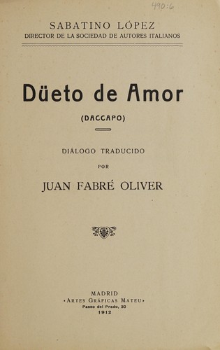 Cover for Düeto de amor (Daccapo)