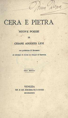 Cover for Cera e pietra