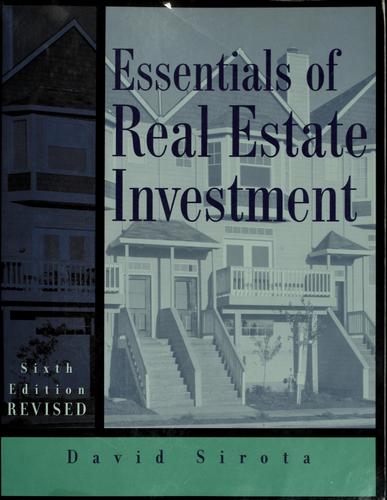 Cover for Essentials of real estate investment