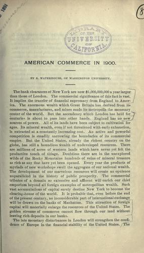 Cover for American commerce in 1900