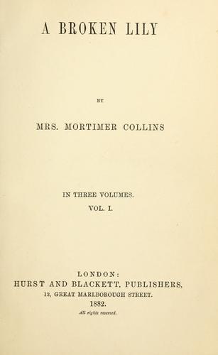 Cover for A broken lily.