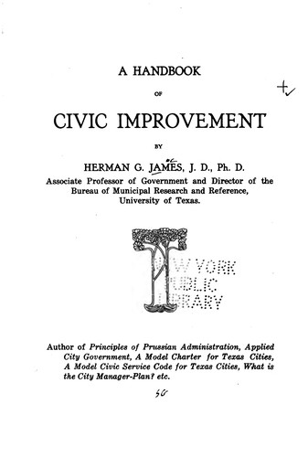 Cover for A handbook of civic improvement
