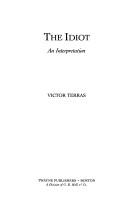Cover for The Idiot, an interpretation