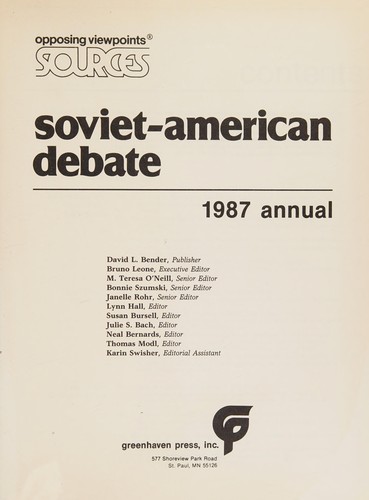 Cover for Soviet American Debate 1987 Annual (Opposing Viewpoints Sources)