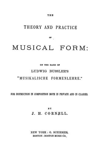 Cover for The theory and practice of musical form