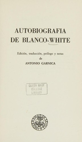 Cover for Autobiografía de Blanco-White