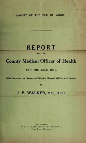 Cover for [Report 1921]