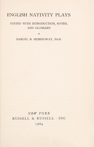 Cover for English nativity plays