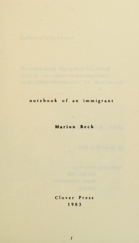 Cover for Notebook of an immigrant