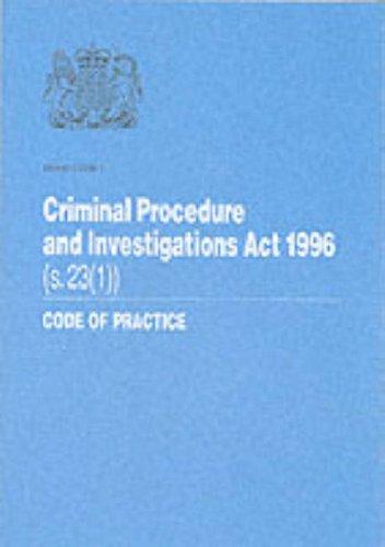 Cover for Criminal Procedure and Investigations Act 1996