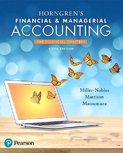 Cover for Horngren's Financial & Managerial Accounting, The Financial Chapters