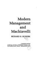 Cover for Modern management and Machiavelli