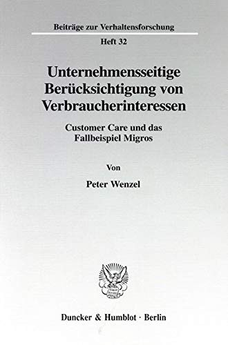 Cover for Unternehmensseitige Berücksichtigung von Verbraucherinteressen
