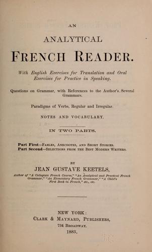 Cover for An analytical French reader