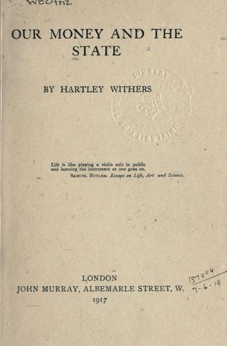 Cover for Our money and the State.