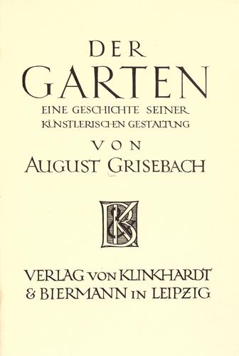 Cover for Der Garten