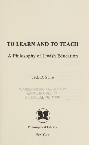 Cover for To learn and to teach