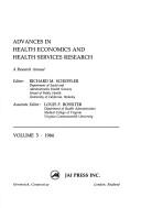 Cover for Advances in Health Economics and Health Services Research