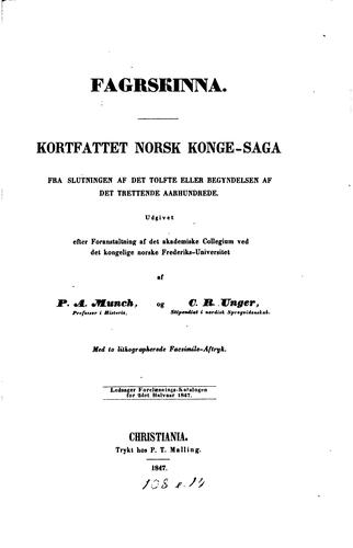 Cover for Fagrskinna.