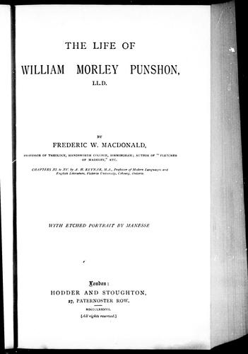 Cover for The life of William Morley Punshon, LL.D.