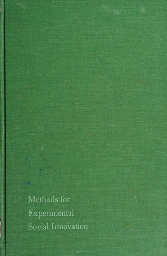 Cover for Methods for experimental social innovation