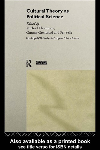 Cover for Cultural theory as political science