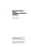 Cover for Library and information services of management development institutions