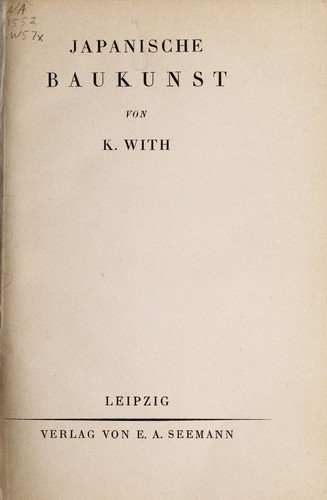 Cover for Japanische Baukunst