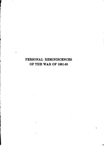 Cover for Personal Reminiscences of the War of 1861-5: In Camp--en Bivouac--on the ...