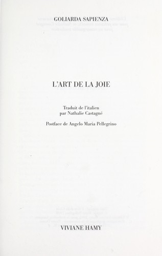 Cover for L'art de la joie