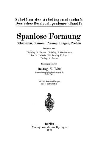 Cover for Spanlose Formung